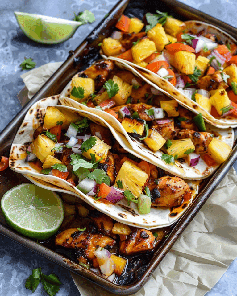 One Pan Chicken and Pineapple Tacos