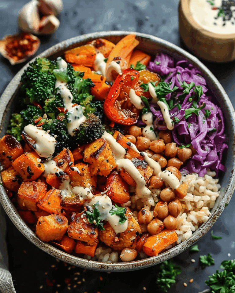 Mediterranean Roasted Veggie & Chickpea Bowls