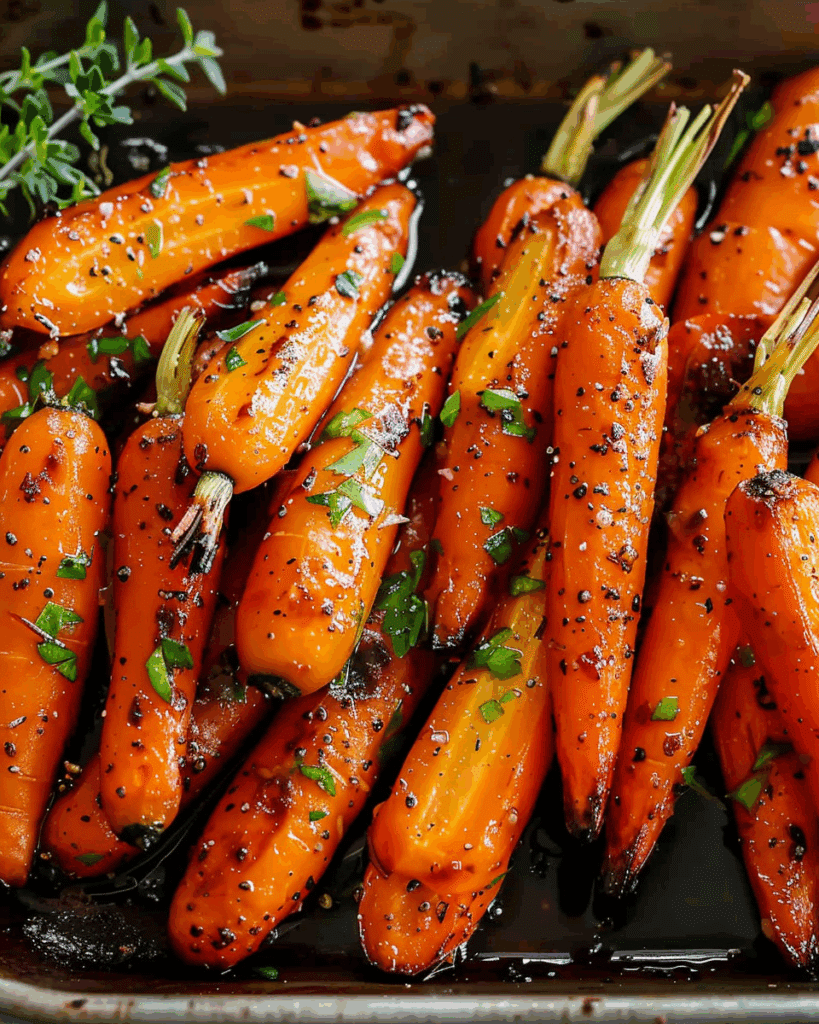 Honey Garlic Butter Roasted Carrots