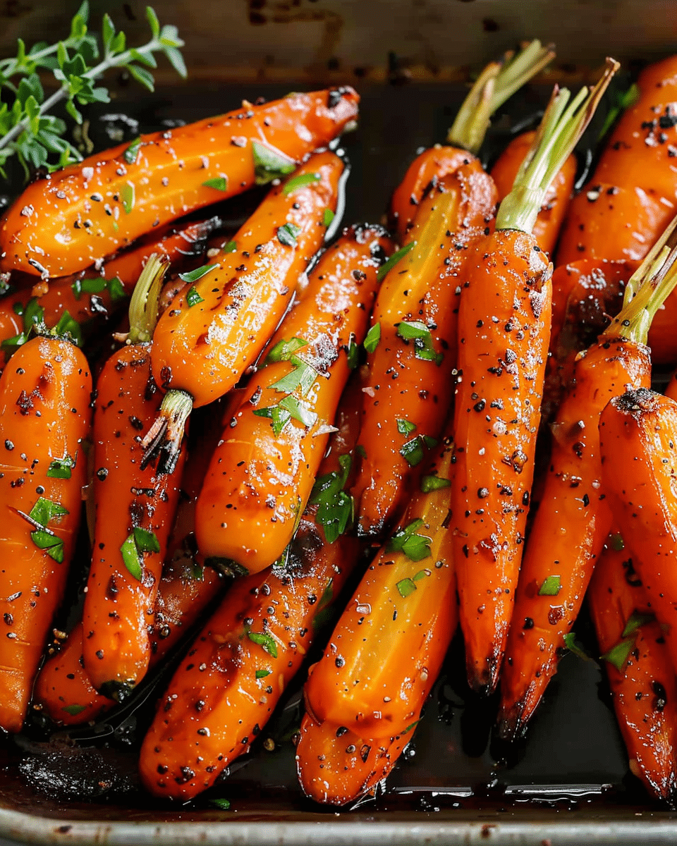 Honey Garlic Butter Roasted Carrots