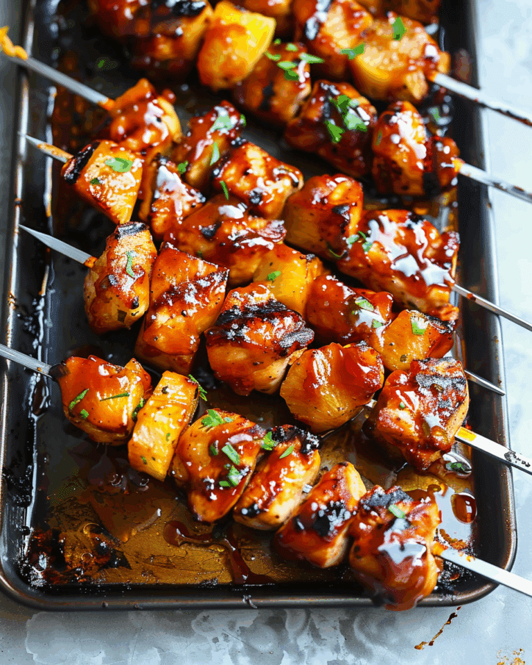 BBQ Pineapple Chicken Kabobs