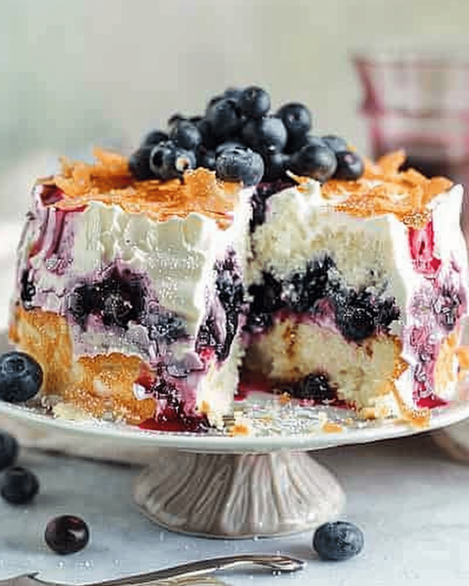 Blueberry Angel Food Cake