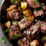 Garlic Butter Steak Bites And Potatoes