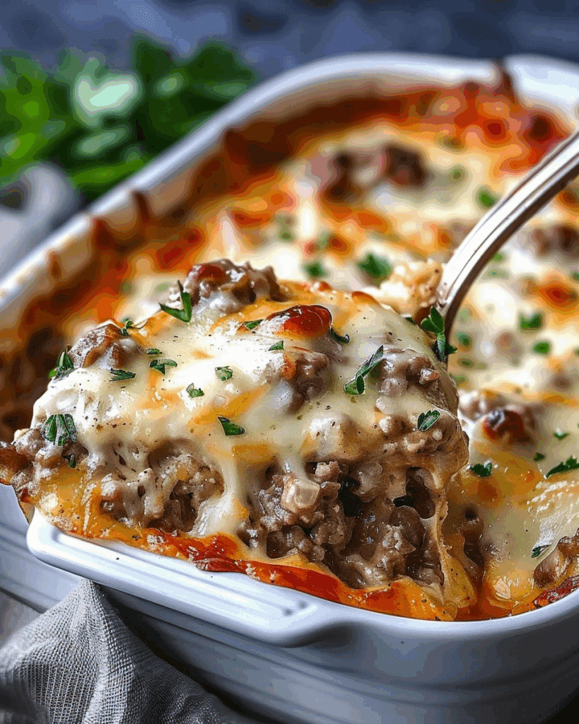 Low Carb Philly Cheesesteak Casserole