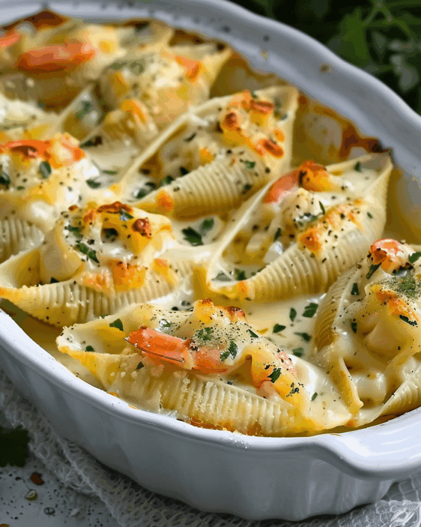 Seafood Stuffed Shells – Creamy, Cheesy, and Packed with Flavor!