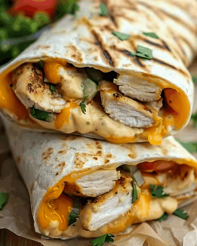 Cheesy Garlic Chicken Wraps