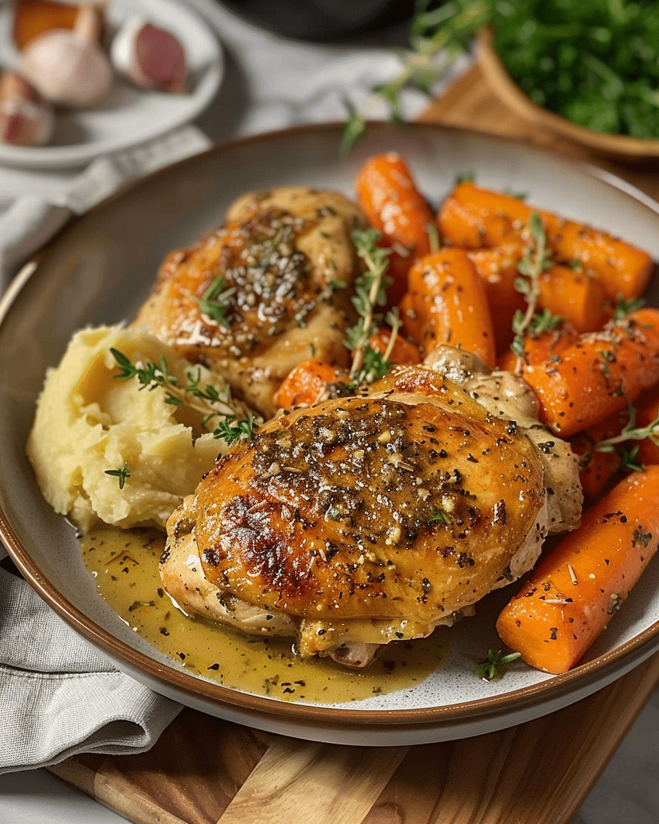 Garlic Herb Chicken & Carrot Plate