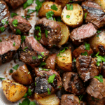 Garlic Butter Steak Bites and Potatoes