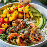 Shrimp and Avocado Bowls with Mango Salsa & Lime‑Chili Sauce