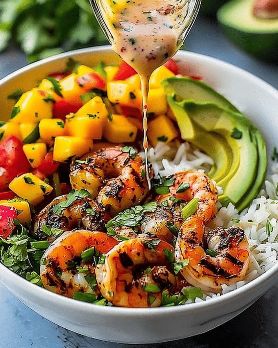 Shrimp and Avocado Bowls with Mango Salsa & Lime‑Chili Sauce