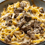 One-Pot Creamy Beef and Garlic Butter Pasta
