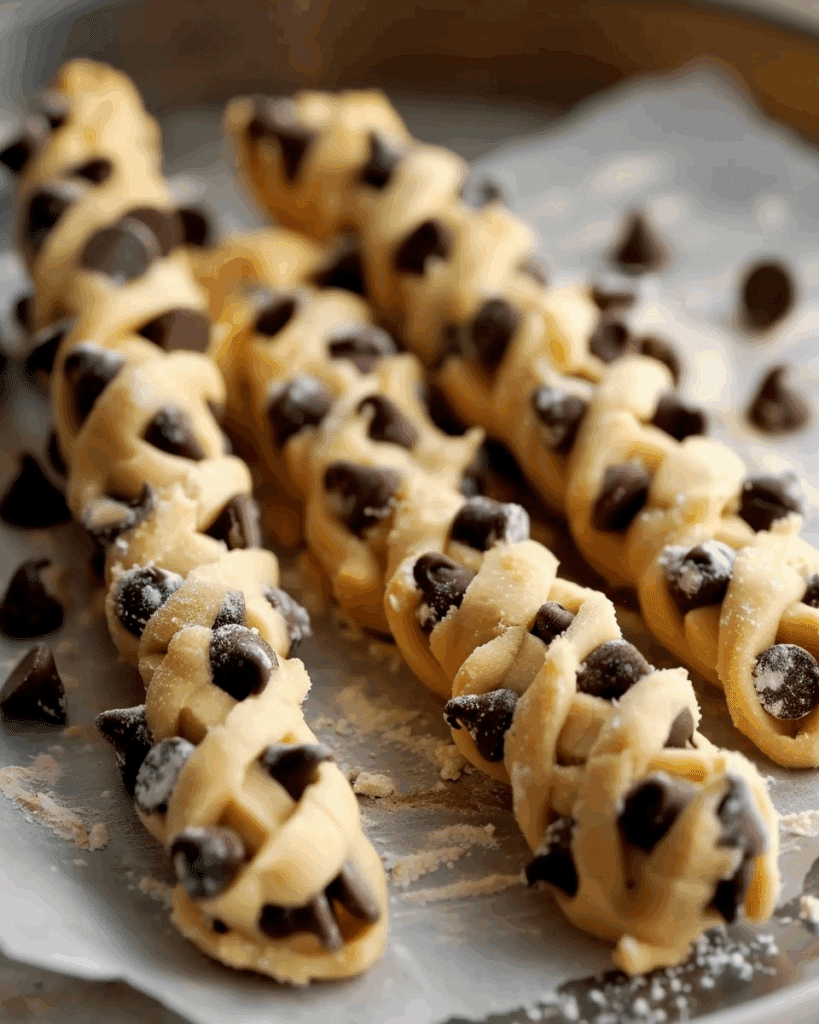 Chocolate Chip Cookie Dough Twists