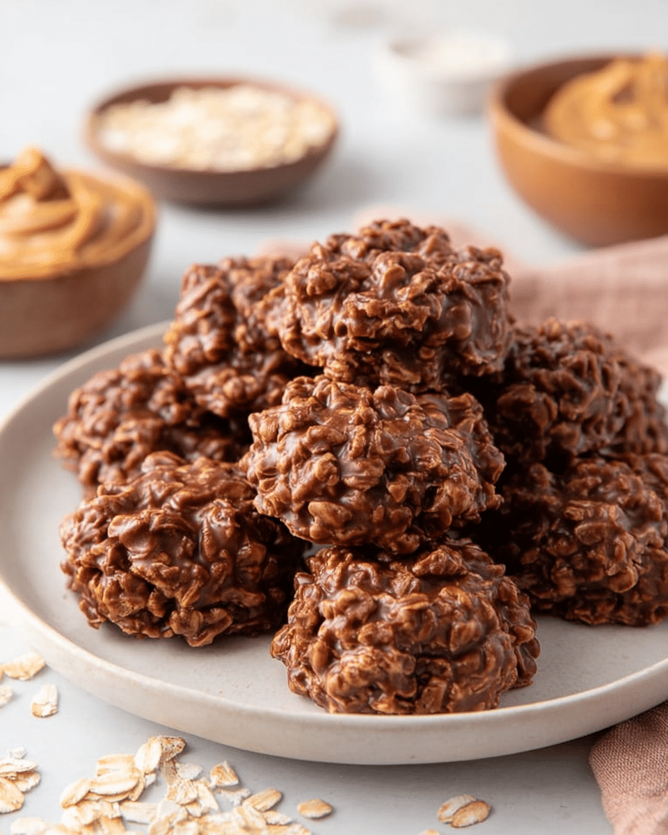 No Bake Peanut Butter Chocolate Cookies Recipe