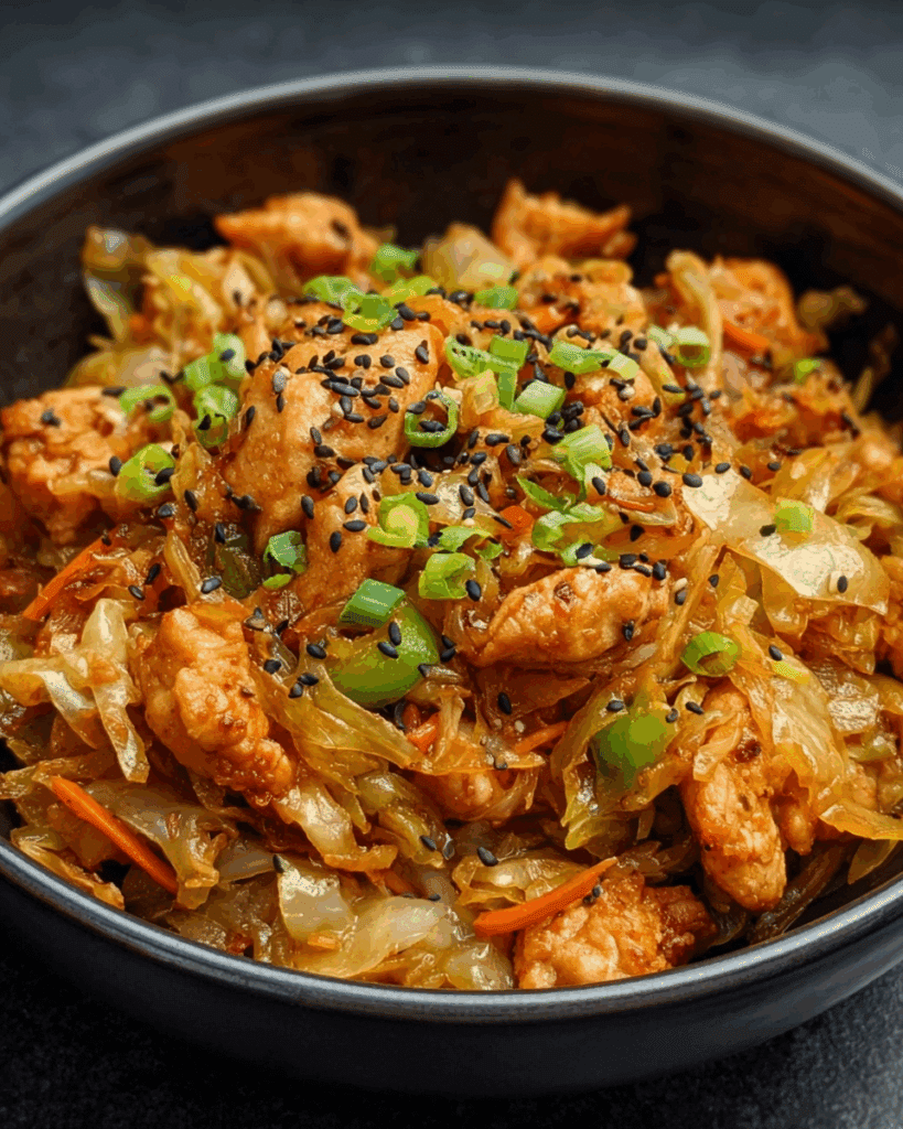 Sautéed Garlic Cabbage with Tender Chicken Recipe