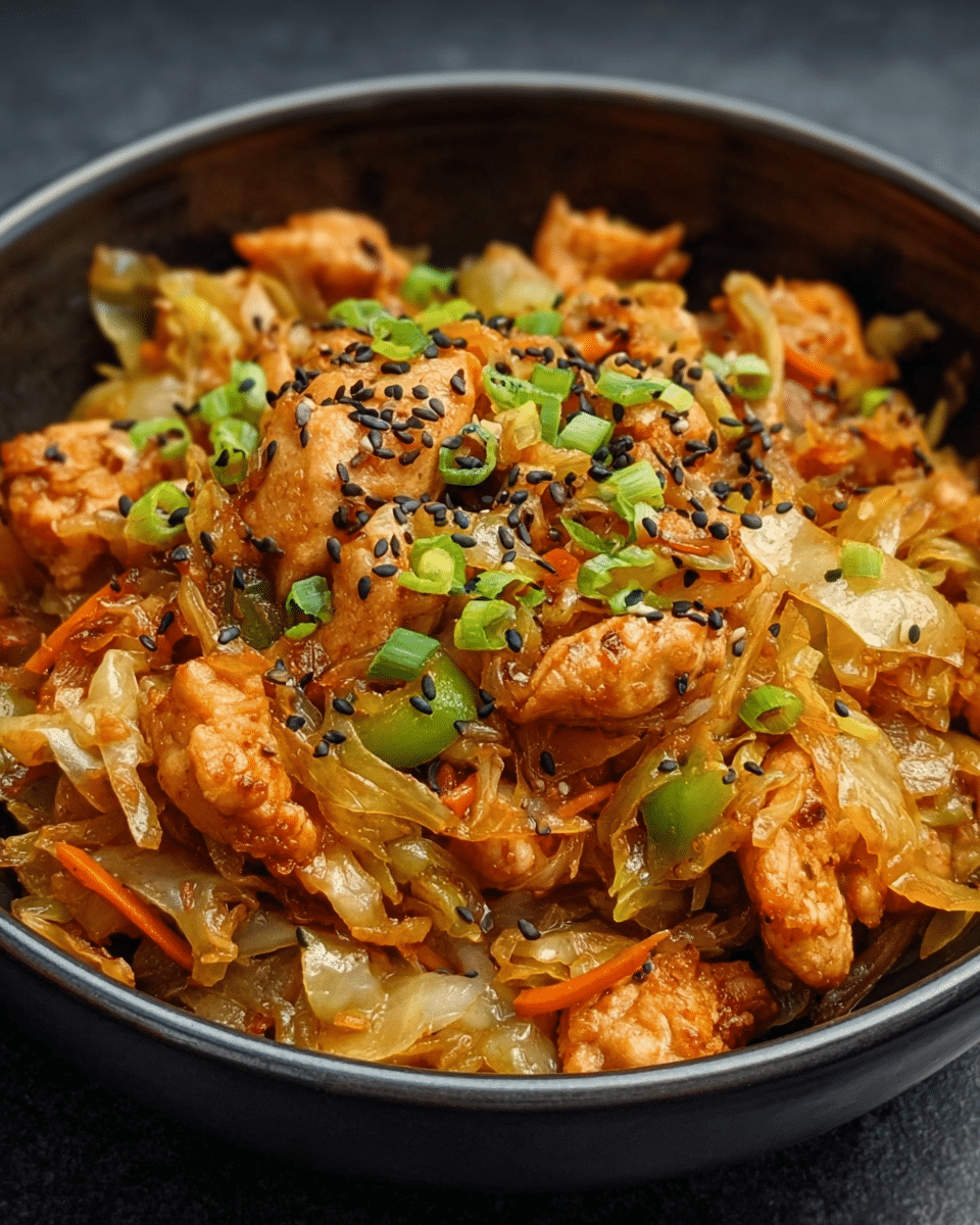 Sautéed Garlic Cabbage with Tender Chicken Recipe