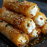 OVEN FRIED FETA ROLLS WITH CHILI HONEY Recipe