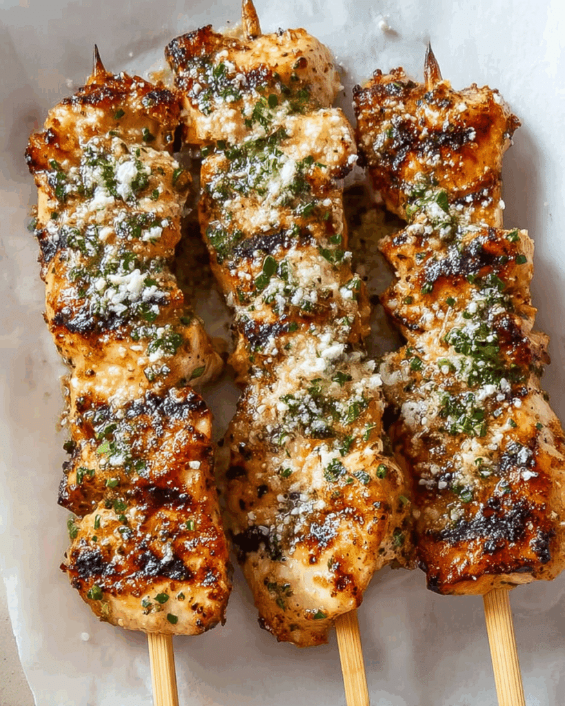 Ranch Garlic Parmesan Chicken Skewers Recipe