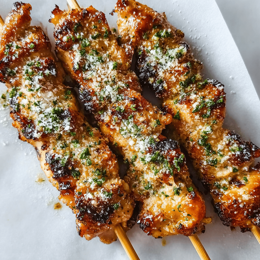 Ranch Garlic Parmesan Chicken Skewers Recipe - Recipe Image