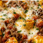 One-Pot Cheesy Enchilada Tortellini with Beef Ingredients: Recipe