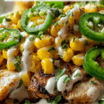 street corn chicken tostada melts with cilantro lime cream Recipe