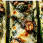 Spinach, Mushroom, and Ricotta Stuffed Zucchini Boats Recipe
