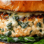 White Cheddar and Spinach Chicken Burgers Recipe