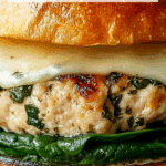 White Cheddar Spinach Chicken Burgers Recipe