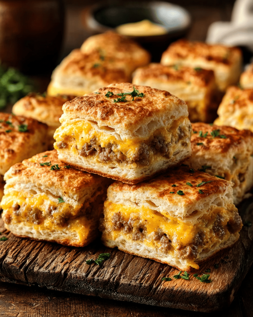 Sausage Cheese Butter Swim Biscuits Recipe