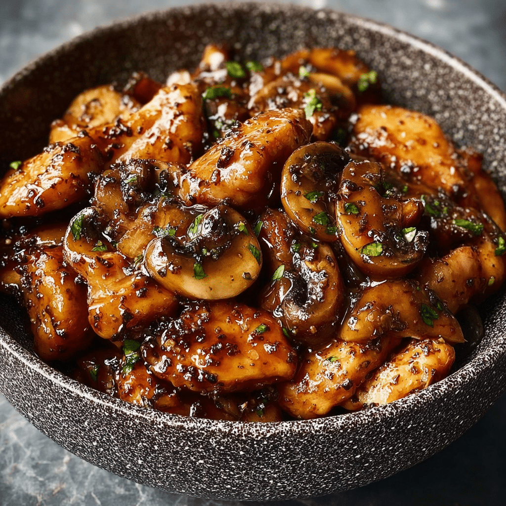 Black Pepper Chicken with Mushrooms Recipe - Recipe Image