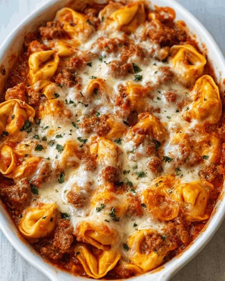 One-Pot Cheesy Enchilada Tortellini with Beef Ingredients: Recipe