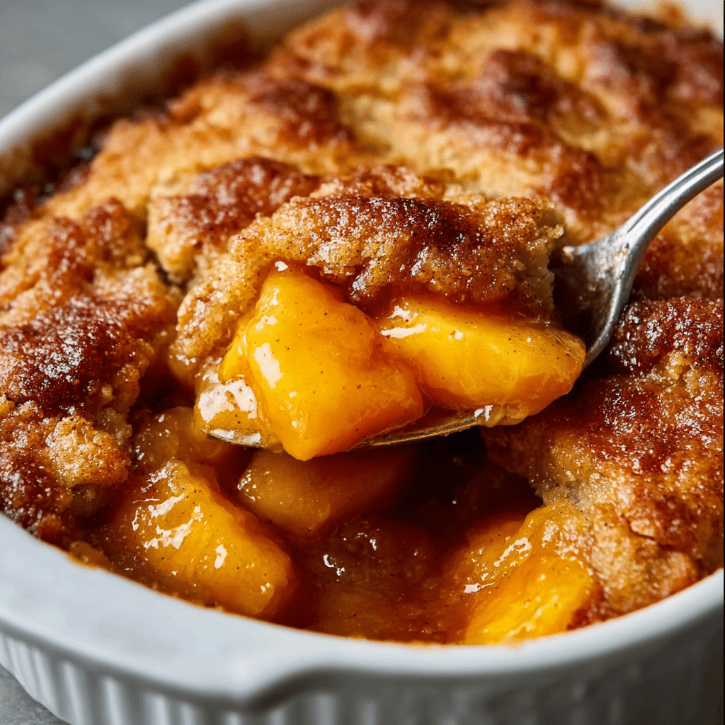 Double Crust Brown Butter Peach Cobbler Recipe - Recipe Image