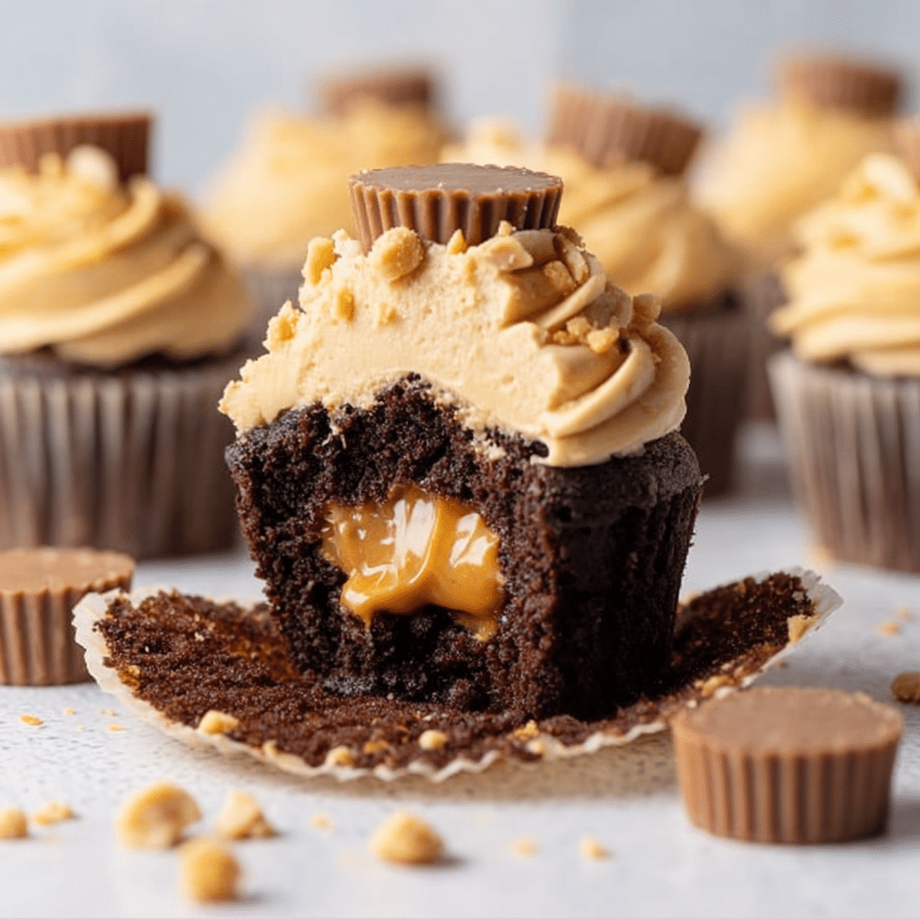 Peanut Butter Cup Cupcakes Recipe - Recipe Image