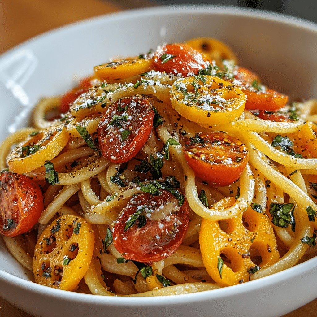 Tomato Zucchini Pasta Recipe - Recipe Image