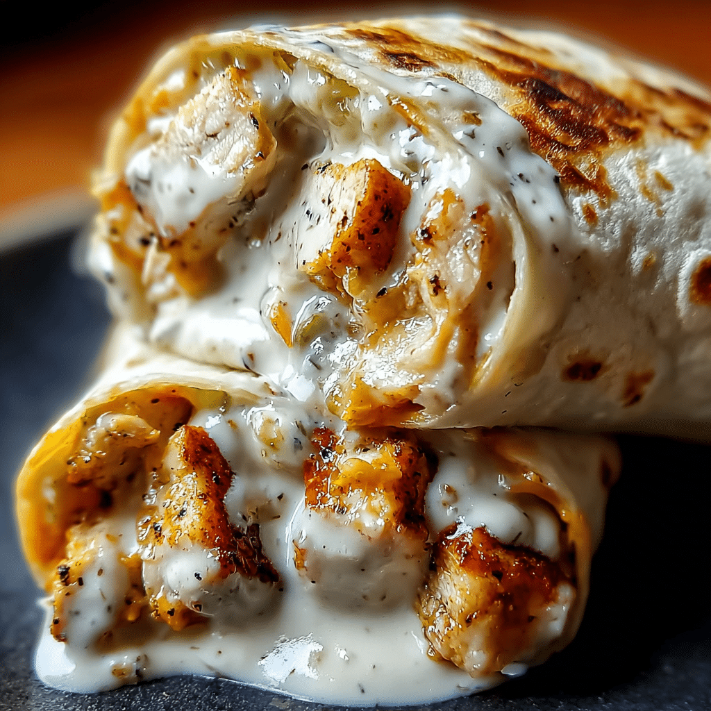 Easy Cheesy Garlic Chicken Wraps Recipe - Recipe Image