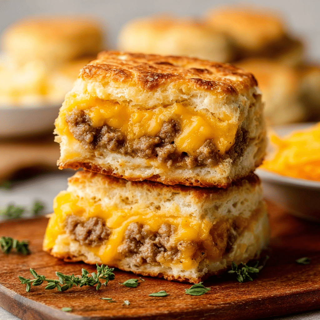 Sausage Cheese Butter Swim Biscuits Recipe - Recipe Image