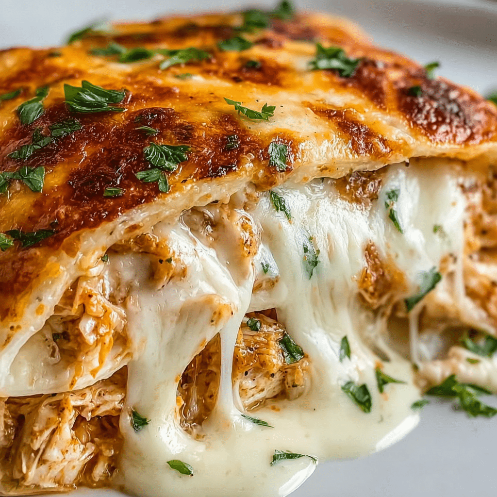 The Best Cheesy Garlic Chicken Wraps Ever! Recipe - Recipe Image