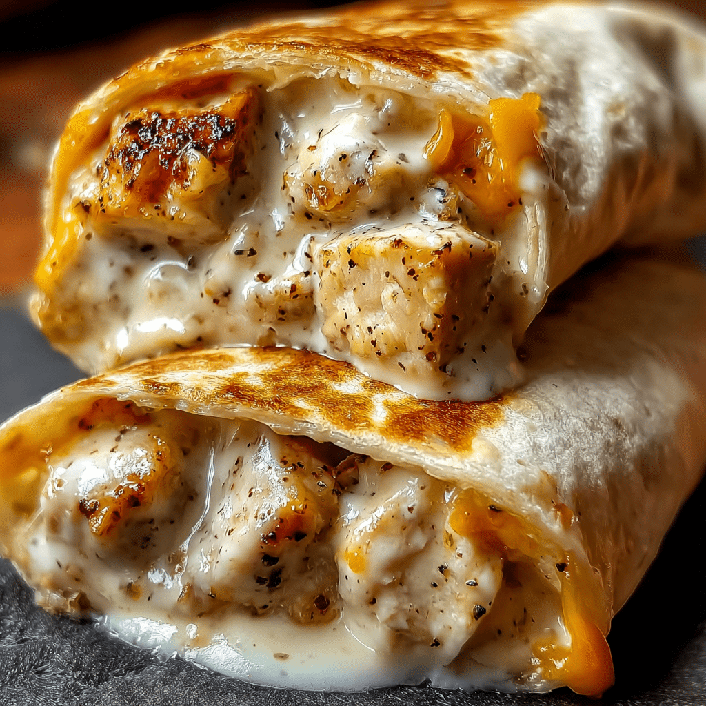 Easy Cheesy Garlic Chicken Wraps Recipe - Recipe Image