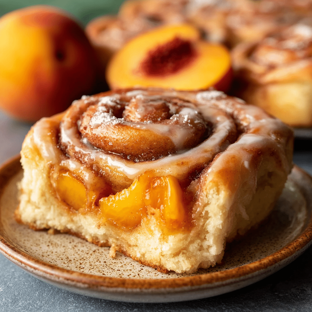 Peach Pie Cinnamon Rolls Recipe - Recipe Image