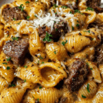 Creamy Paprika Steak Shells Recipe