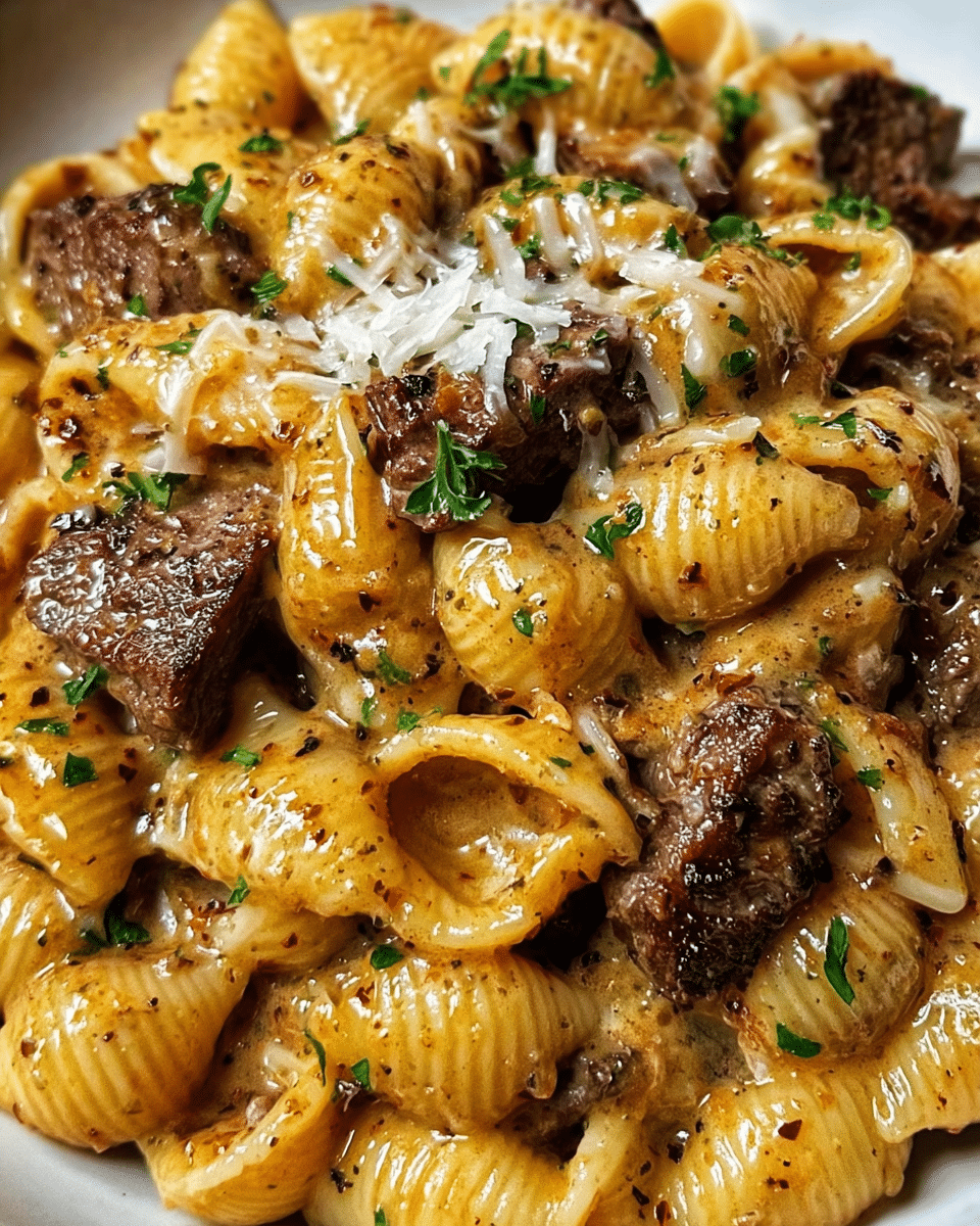 Creamy Paprika Steak Shells Recipe