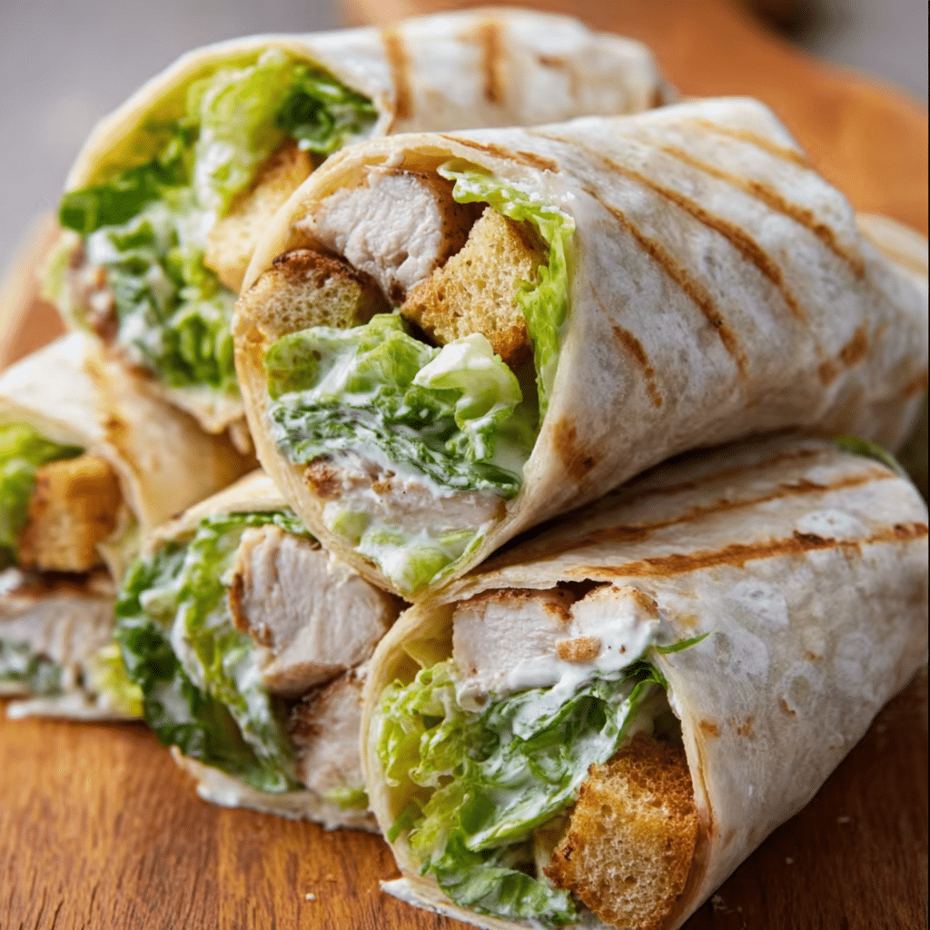 Chicken Caesar Salad Wraps Recipe - Recipe Image