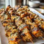 Grilled Ranch Garlic Parmesan Chicken Skewers Recipe