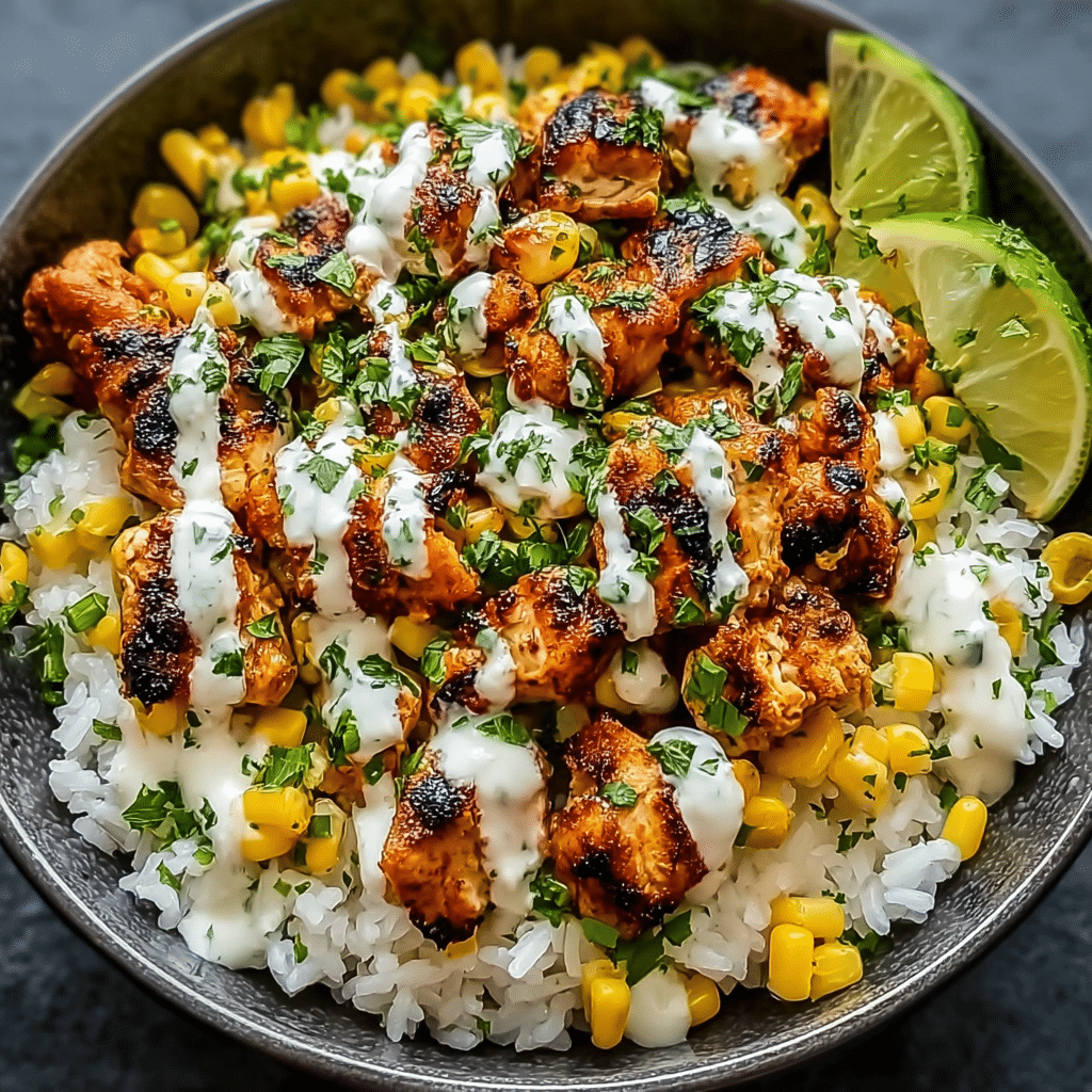 The Best Street Corn Chicken Rice Bowl Recipe - Recipe Image