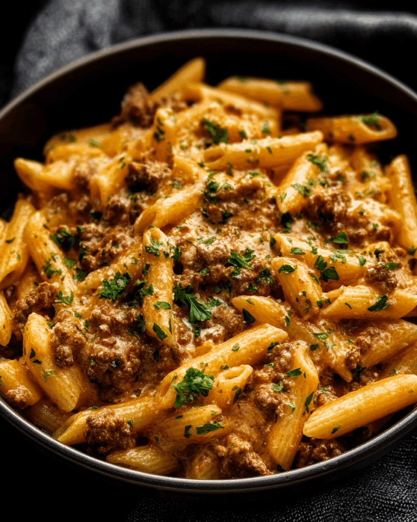 High Protein Creamy Beef Pasta Recipe