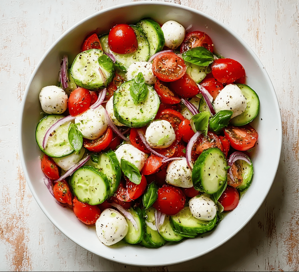 Fresh Cucumber Caprese Salad Recipe