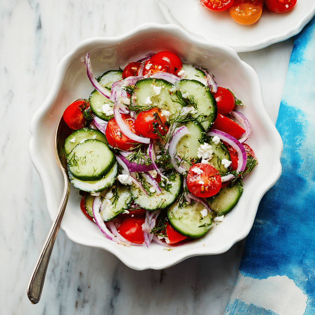 The Best Tomato Cucumber Salad Recipe - Recipe Image