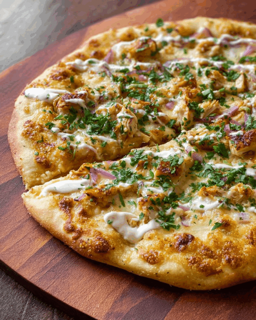 Roasted Garlic White Chicken Pizza Recipe