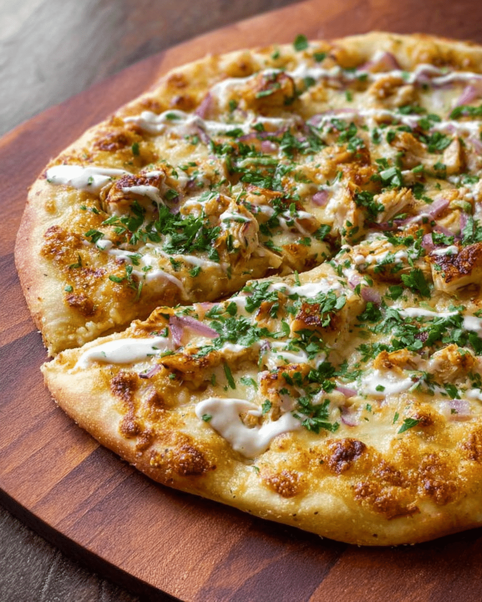 Roasted Garlic White Chicken Pizza Recipe