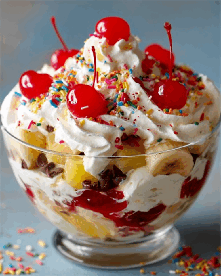 The Best Banana Split Fluff Recipe