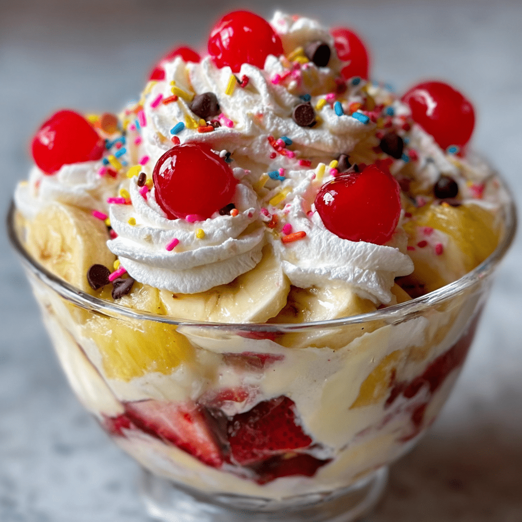 The Best Banana Split Fluff Recipe - Recipe Image
